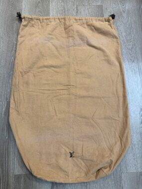 Louis Vuitton Tan Drawstring Storage Bag with LV Logo